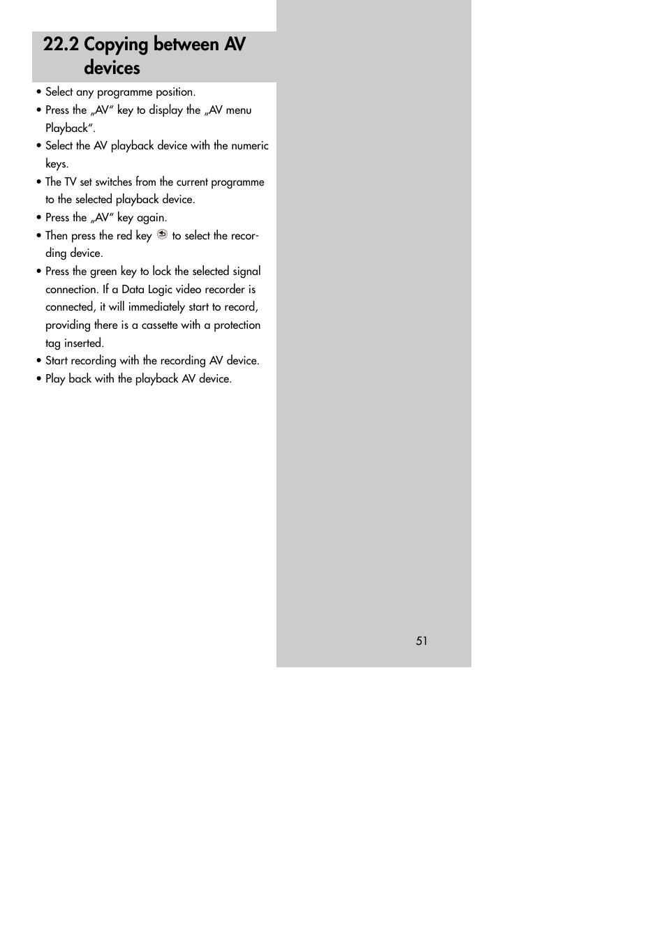 2 copying between av devices | Metz MF 72TK80 User Manual | Page 51 / 88