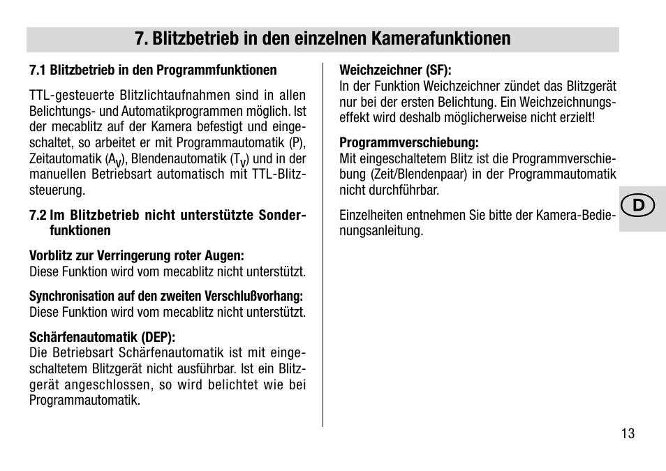 Metz 28 AF-4 C User Manual | Page 13 / 76