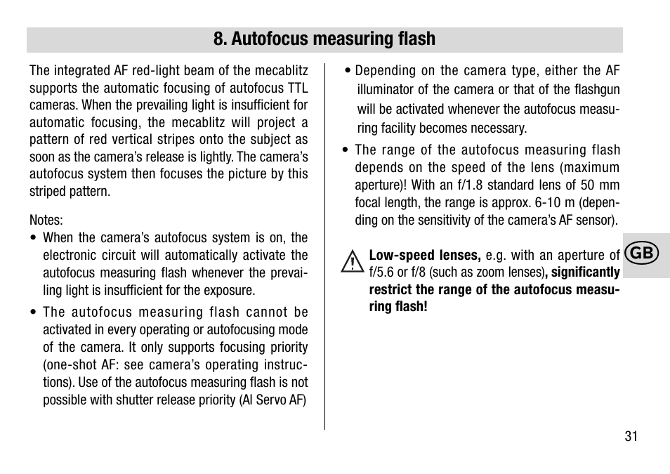 Metz 28 AF-4 C User Manual | Page 31 / 76