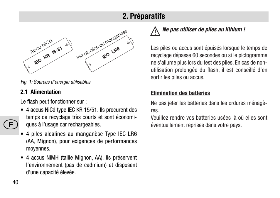 Préparatifs | Metz 28 AF-4 C User Manual | Page 40 / 76