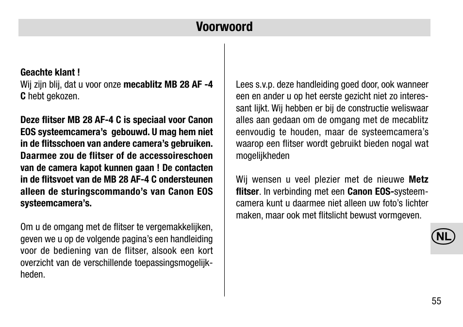 Metz 28 AF-4 C User Manual | Page 55 / 76