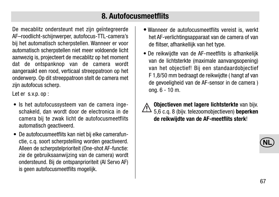 Autofocusmeetflits | Metz 28 AF-4 C User Manual | Page 67 / 76