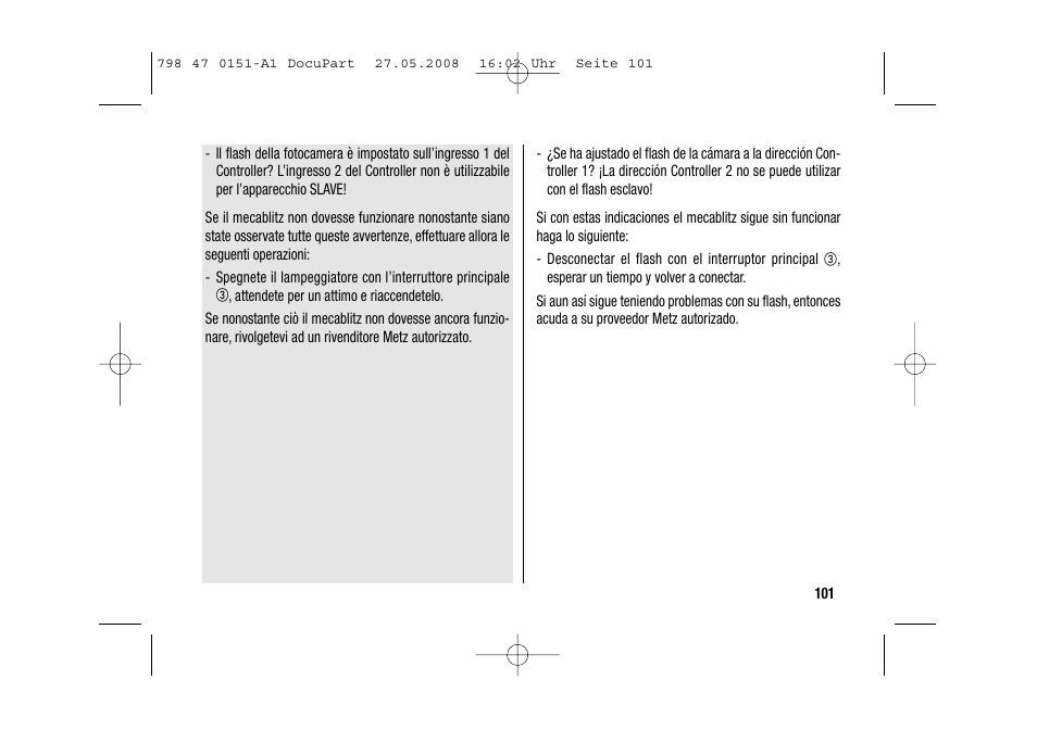 Metz 58 AF-1 P User Manual | Page 101 / 108