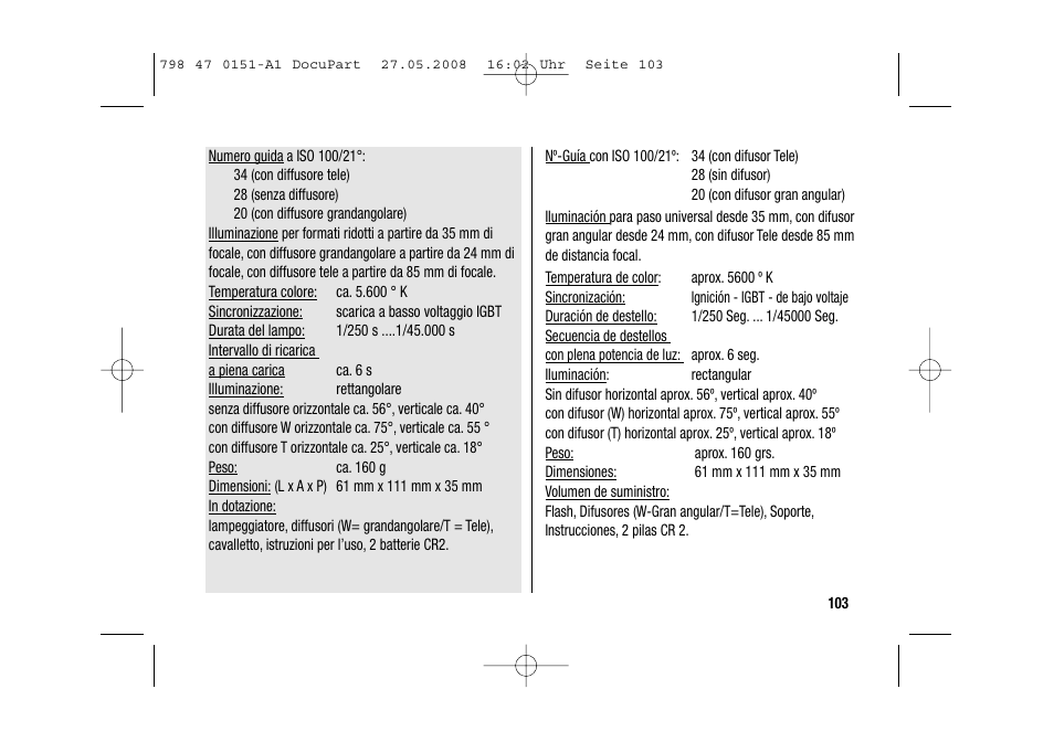 Metz 58 AF-1 P User Manual | Page 103 / 108