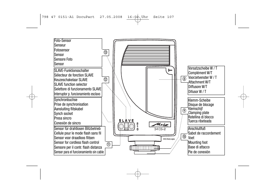 Metz 58 AF-1 P User Manual | Page 107 / 108