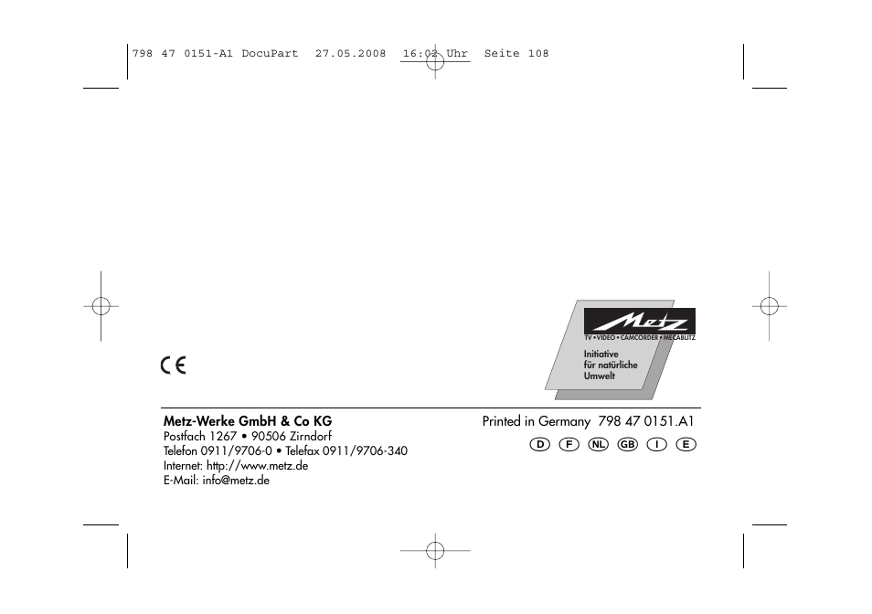 Metz 58 AF-1 P User Manual | Page 108 / 108