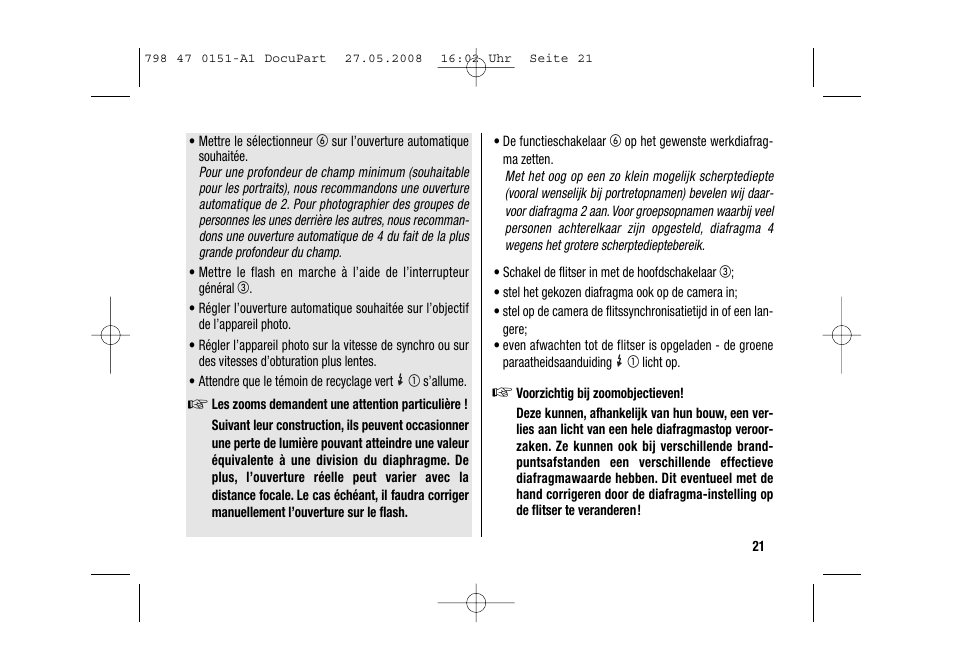 Metz 58 AF-1 P User Manual | Page 21 / 108