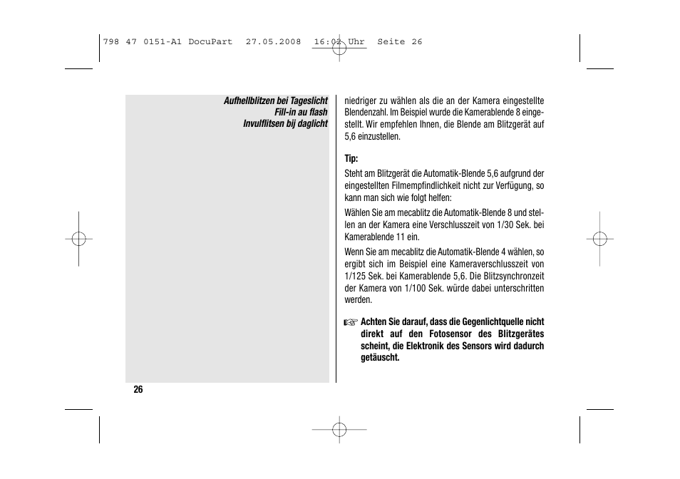 Metz 58 AF-1 P User Manual | Page 26 / 108
