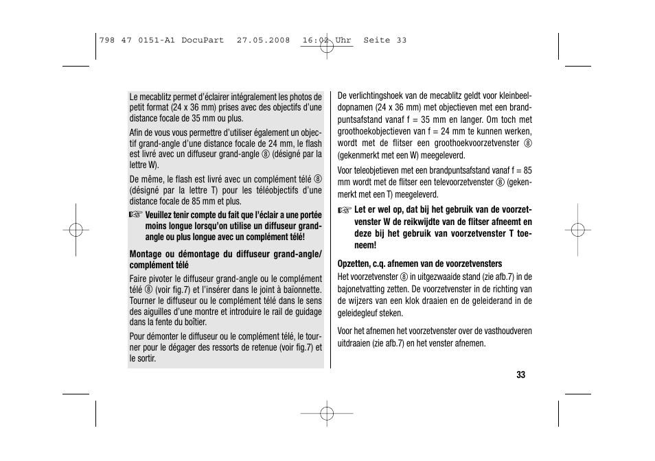 Metz 58 AF-1 P User Manual | Page 33 / 108