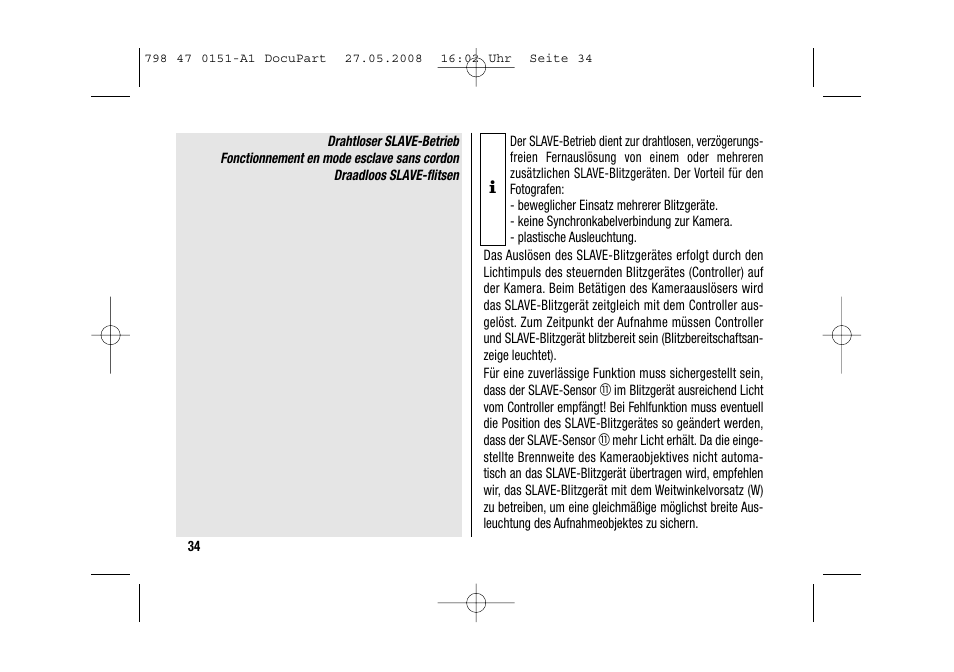 Metz 58 AF-1 P User Manual | Page 34 / 108