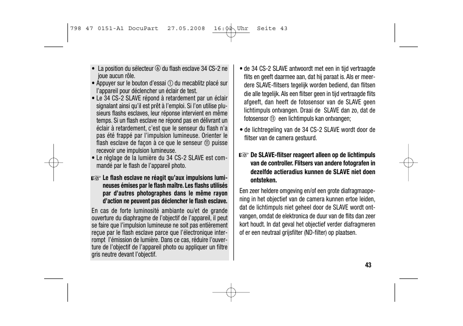 Metz 58 AF-1 P User Manual | Page 43 / 108