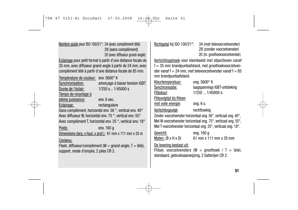 Metz 58 AF-1 P User Manual | Page 51 / 108