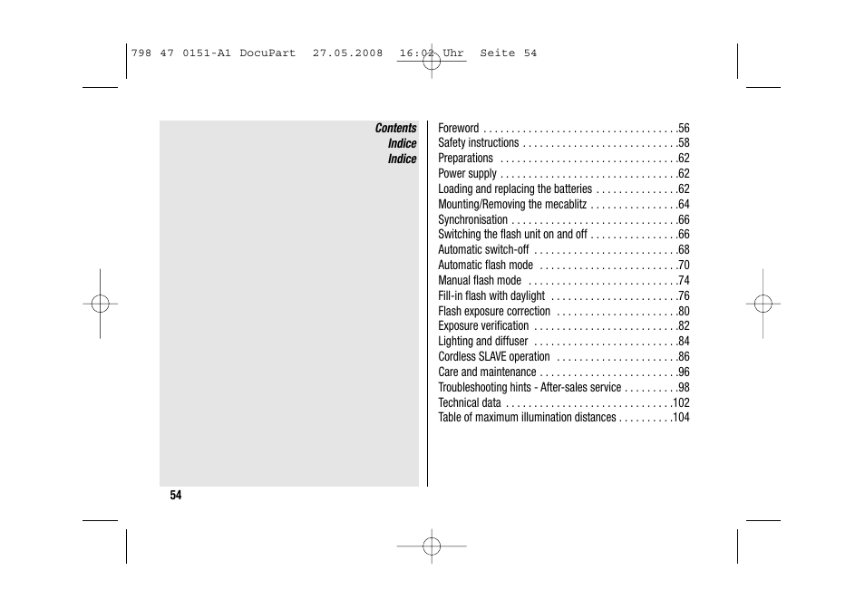 Metz 58 AF-1 P User Manual | Page 54 / 108
