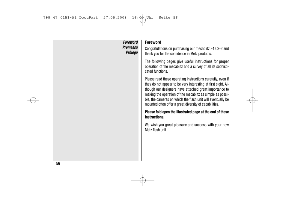 Metz 58 AF-1 P User Manual | Page 56 / 108