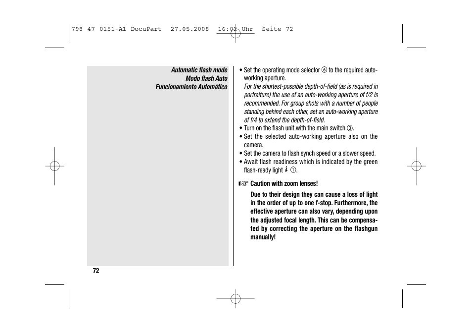 Metz 58 AF-1 P User Manual | Page 72 / 108