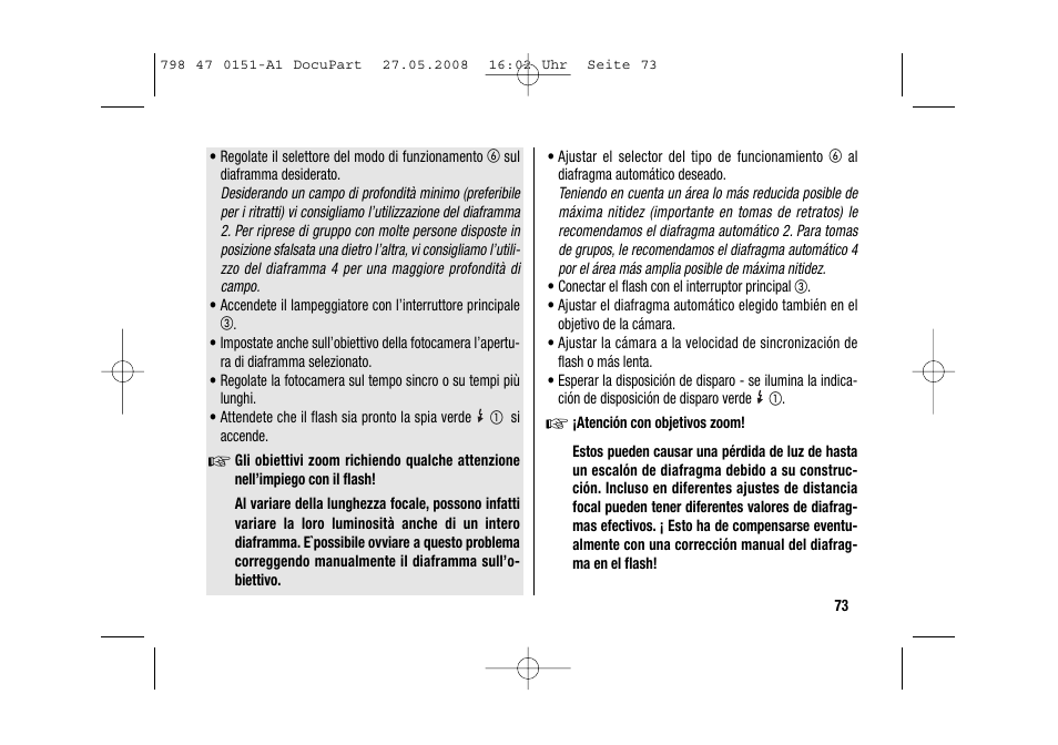 Metz 58 AF-1 P User Manual | Page 73 / 108
