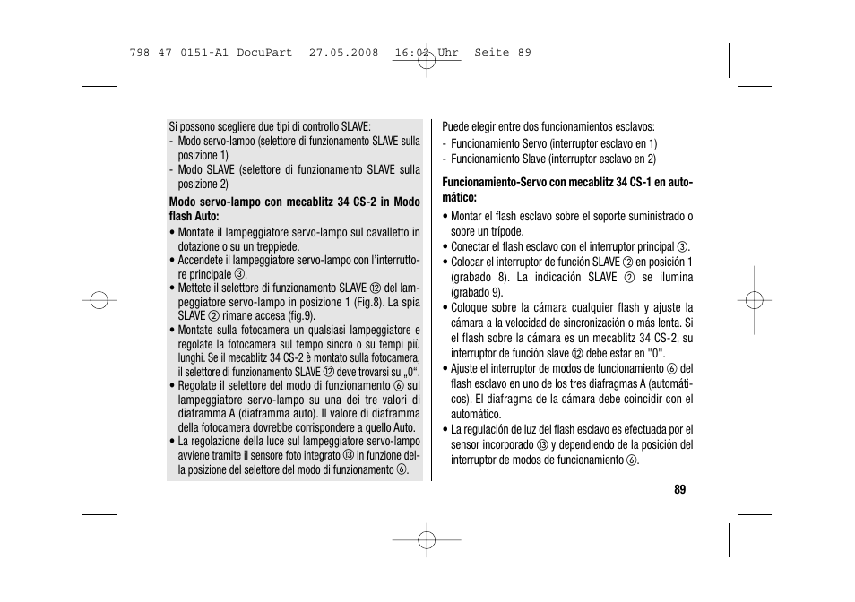Metz 58 AF-1 P User Manual | Page 89 / 108