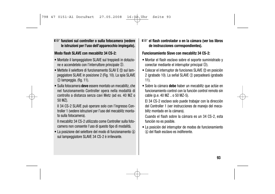 Metz 58 AF-1 P User Manual | Page 93 / 108