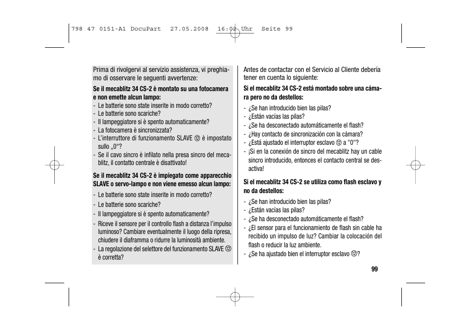 Metz 58 AF-1 P User Manual | Page 99 / 108