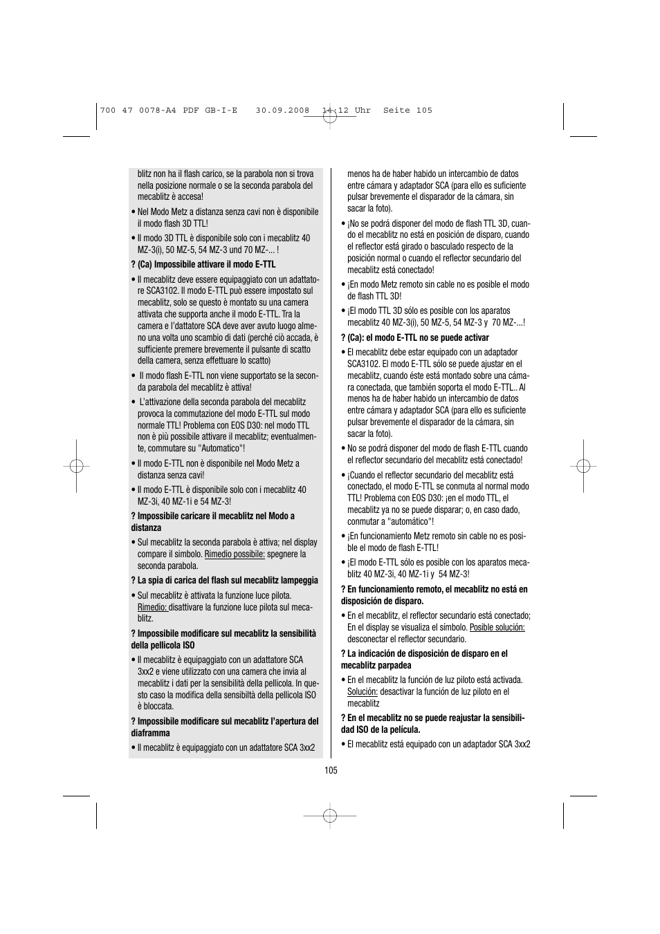 Metz Mecablitz 54 MZ-3 User Manual | Page 105 / 122