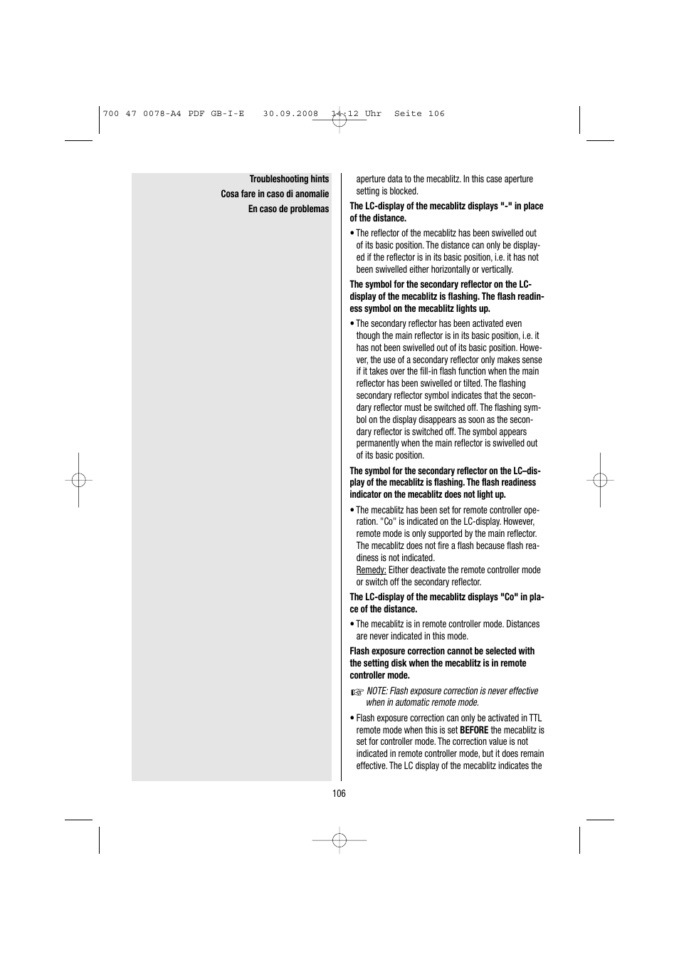 Metz Mecablitz 54 MZ-3 User Manual | Page 106 / 122