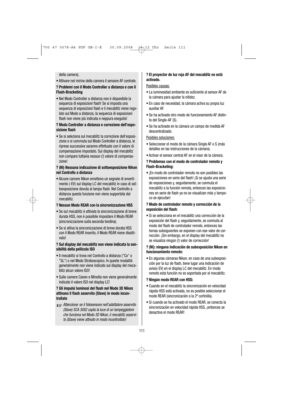 Metz Mecablitz 54 MZ-3 User Manual | Page 111 / 122