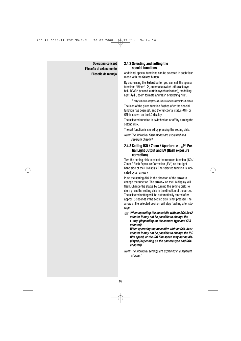 Metz Mecablitz 54 MZ-3 User Manual | Page 16 / 122