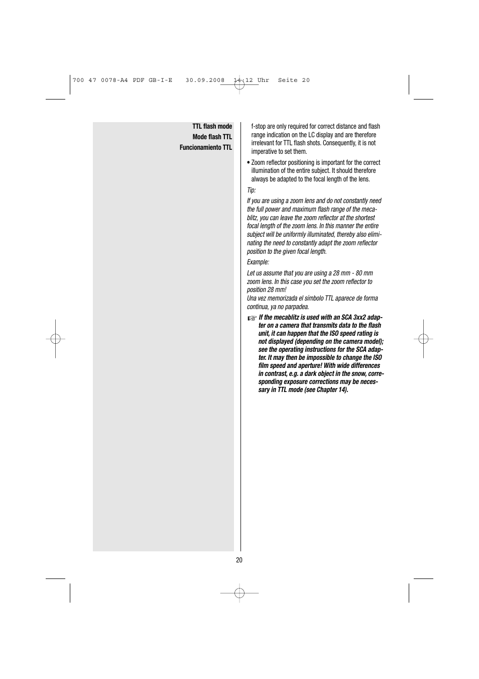 Metz Mecablitz 54 MZ-3 User Manual | Page 20 / 122