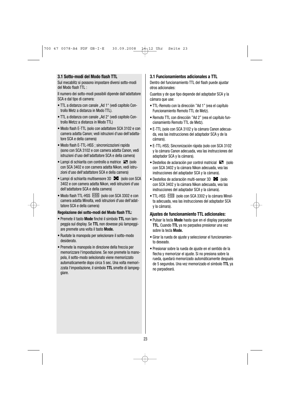 Metz Mecablitz 54 MZ-3 User Manual | Page 23 / 122