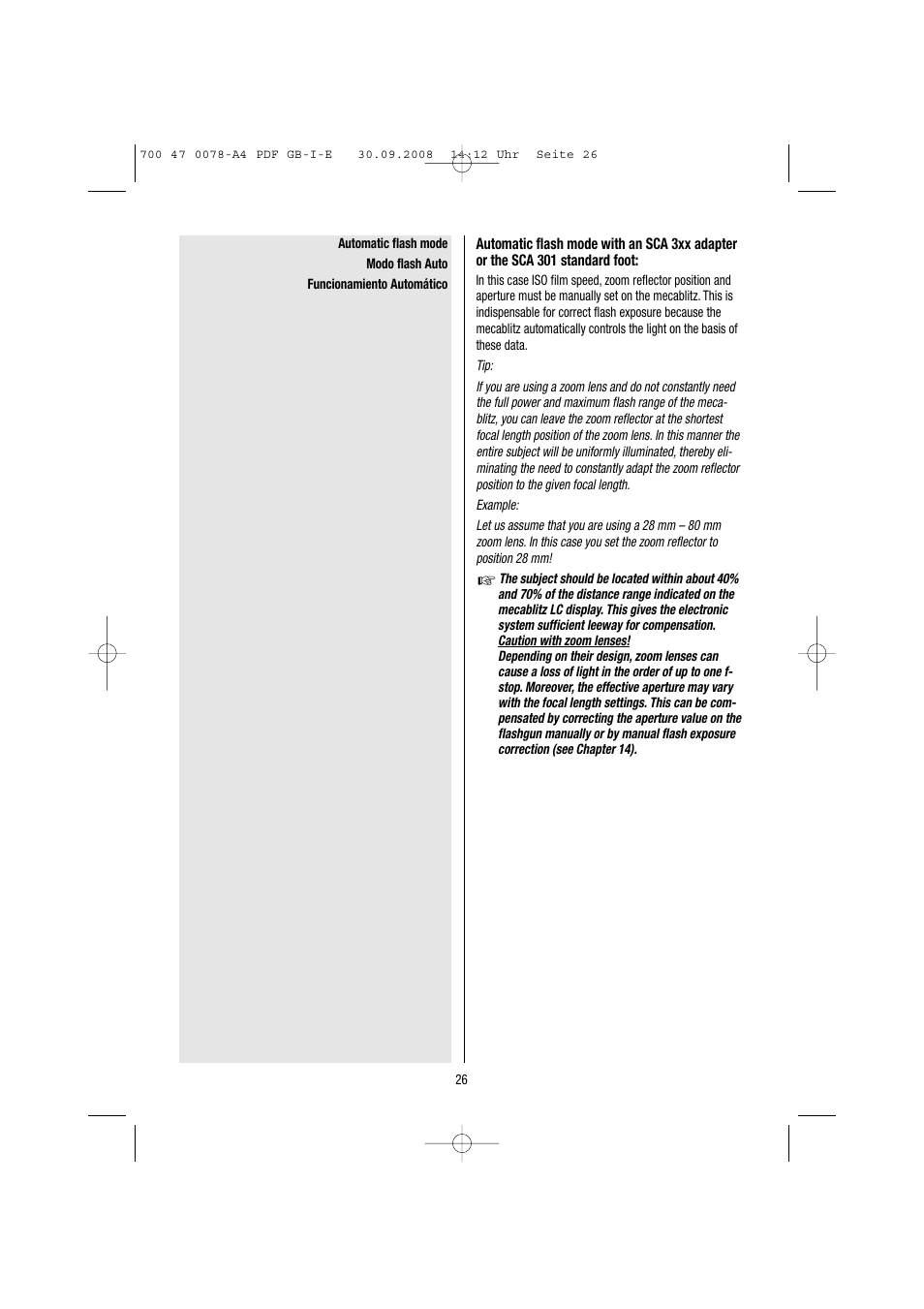 Metz Mecablitz 54 MZ-3 User Manual | Page 26 / 122