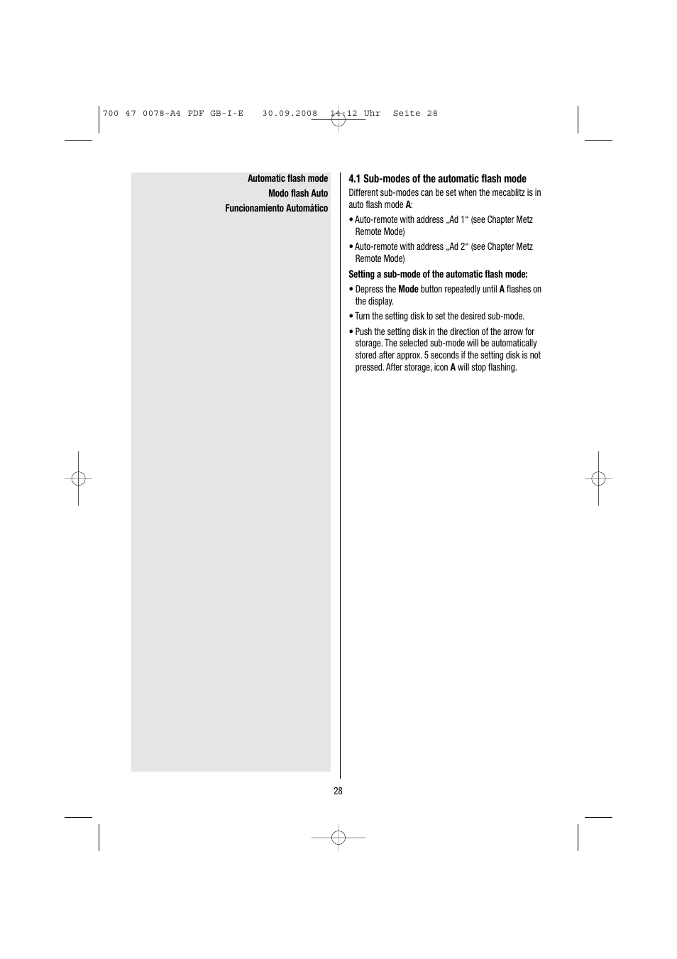 Metz Mecablitz 54 MZ-3 User Manual | Page 28 / 122