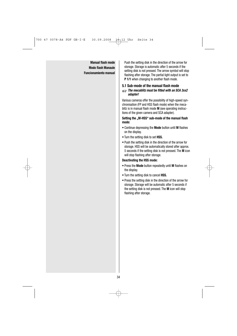 Metz Mecablitz 54 MZ-3 User Manual | Page 34 / 122