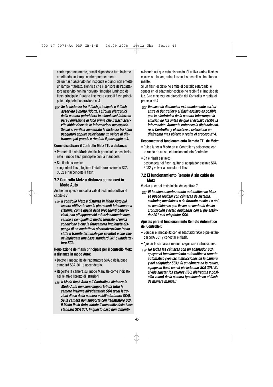 Metz Mecablitz 54 MZ-3 User Manual | Page 45 / 122