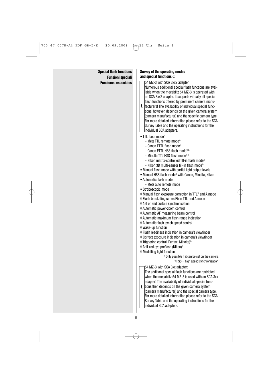 Metz Mecablitz 54 MZ-3 User Manual | Page 6 / 122