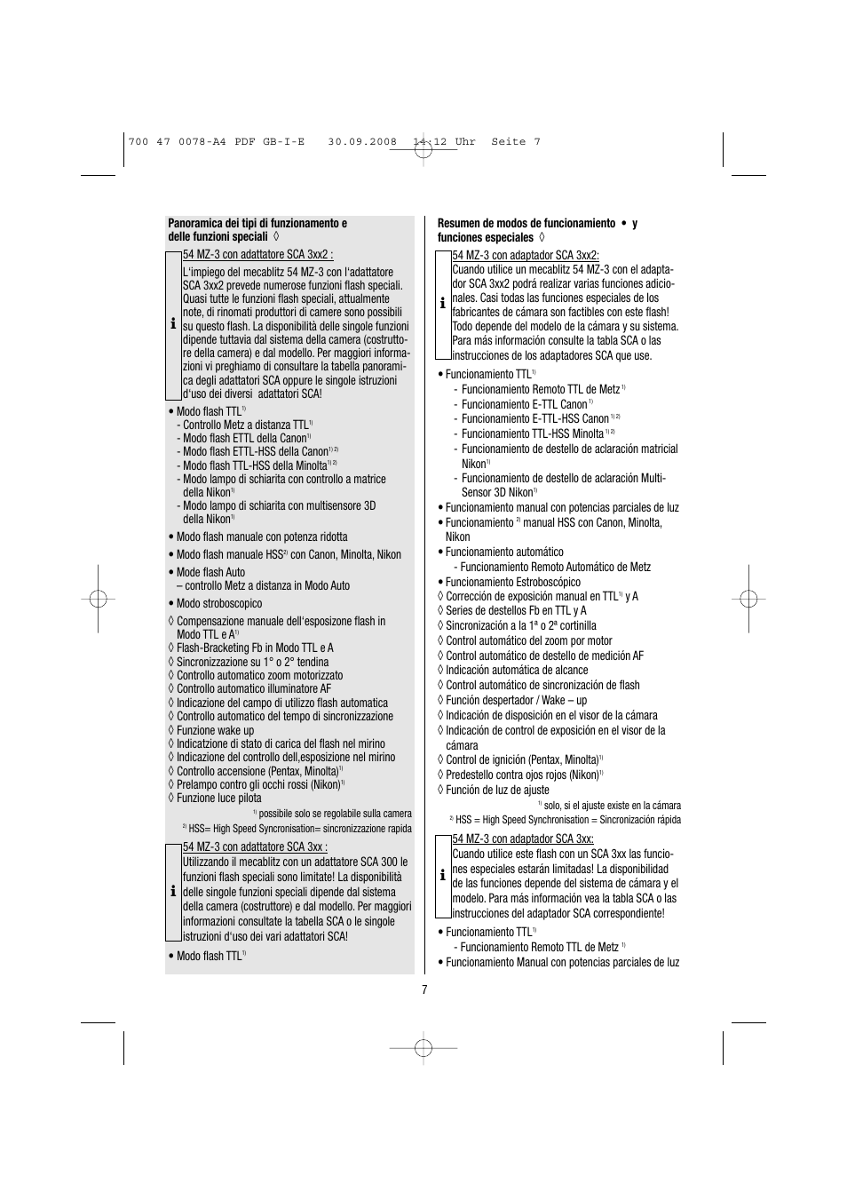 Metz Mecablitz 54 MZ-3 User Manual | Page 7 / 122