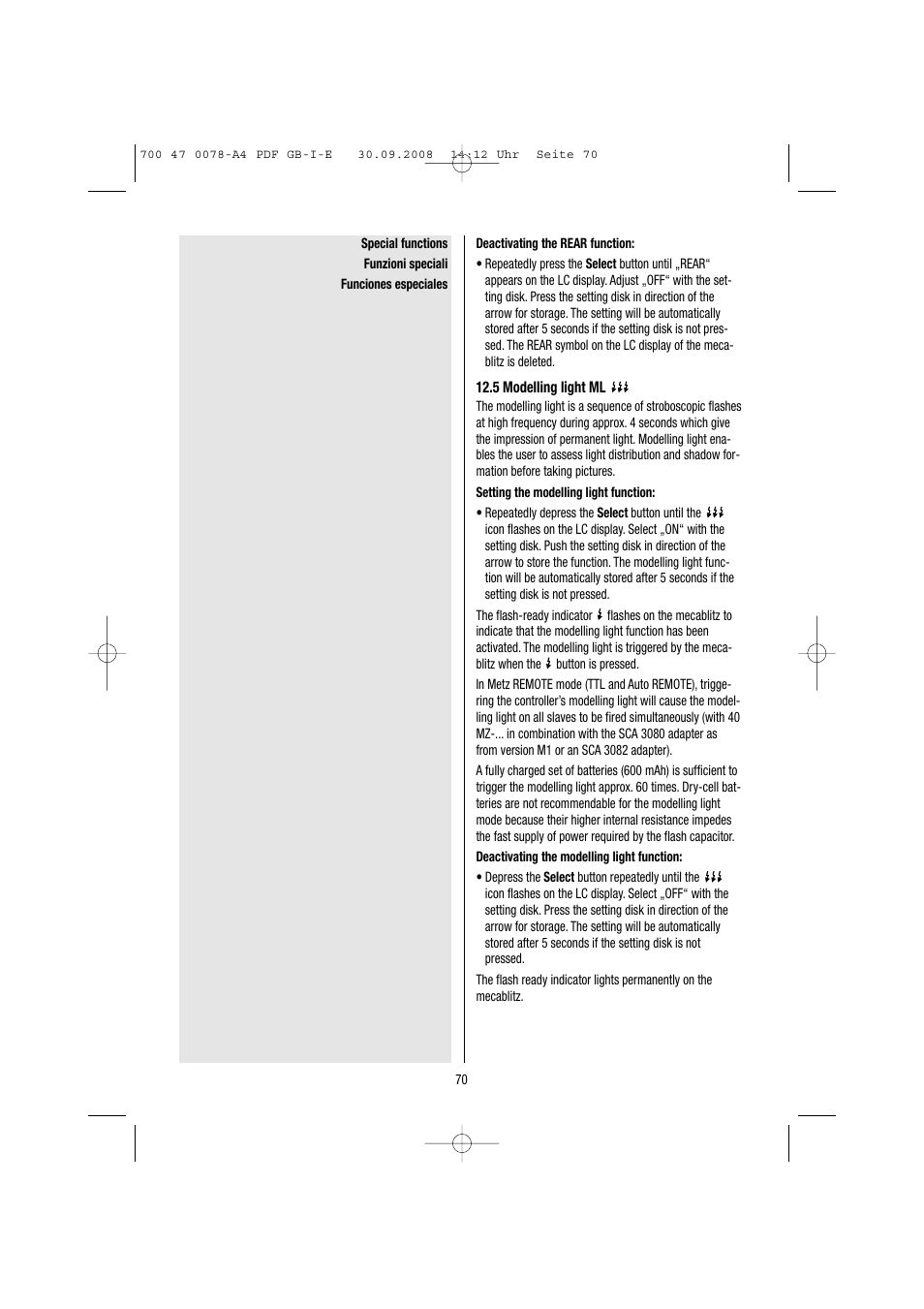 Metz Mecablitz 54 MZ-3 User Manual | Page 70 / 122