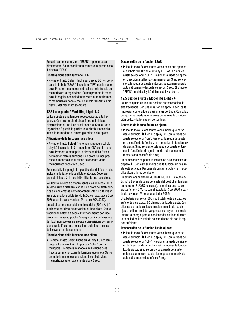 Metz Mecablitz 54 MZ-3 User Manual | Page 71 / 122