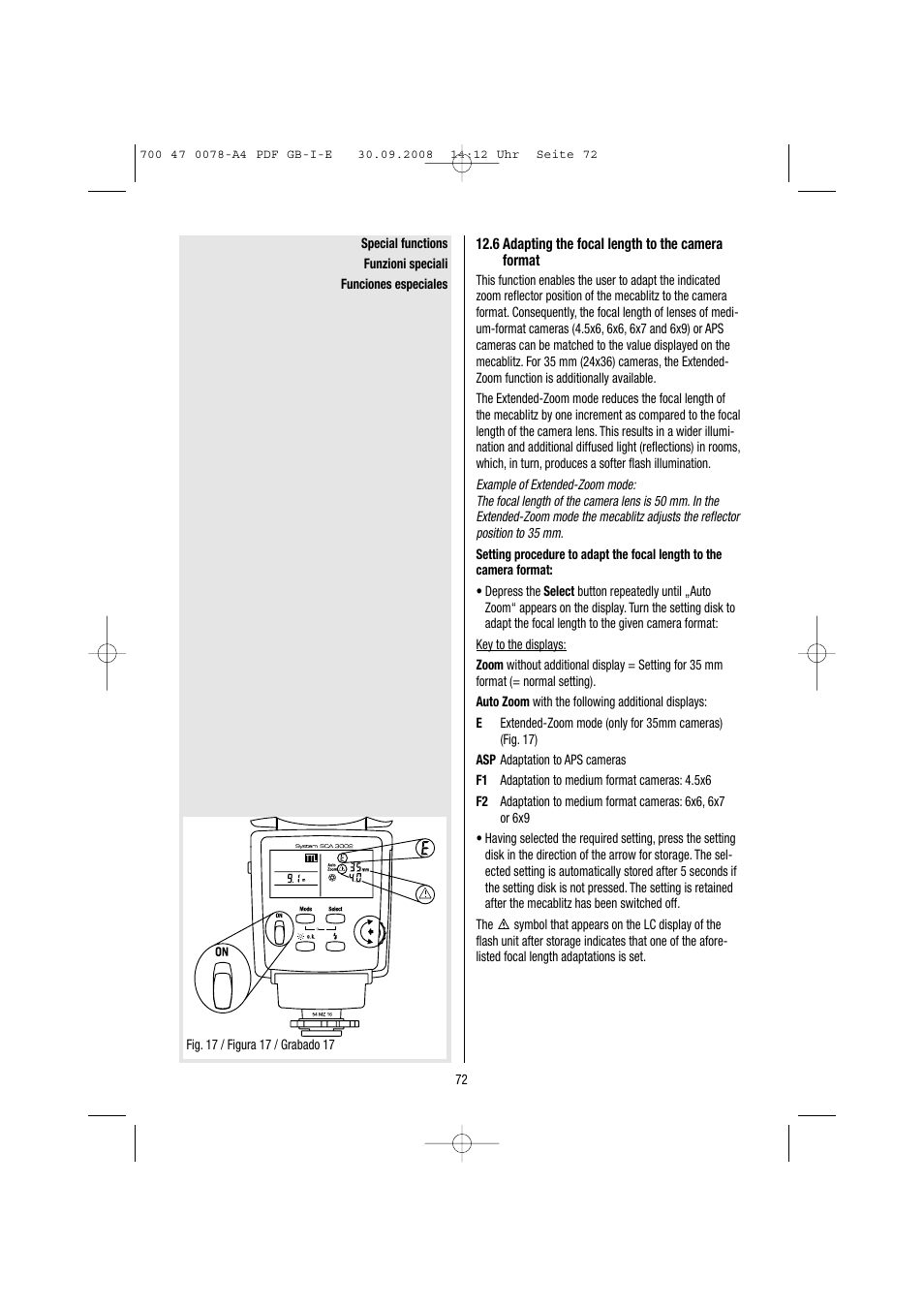 Metz Mecablitz 54 MZ-3 User Manual | Page 72 / 122