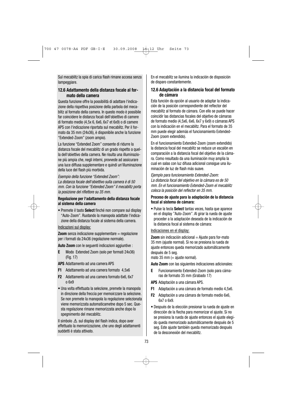 Metz Mecablitz 54 MZ-3 User Manual | Page 73 / 122
