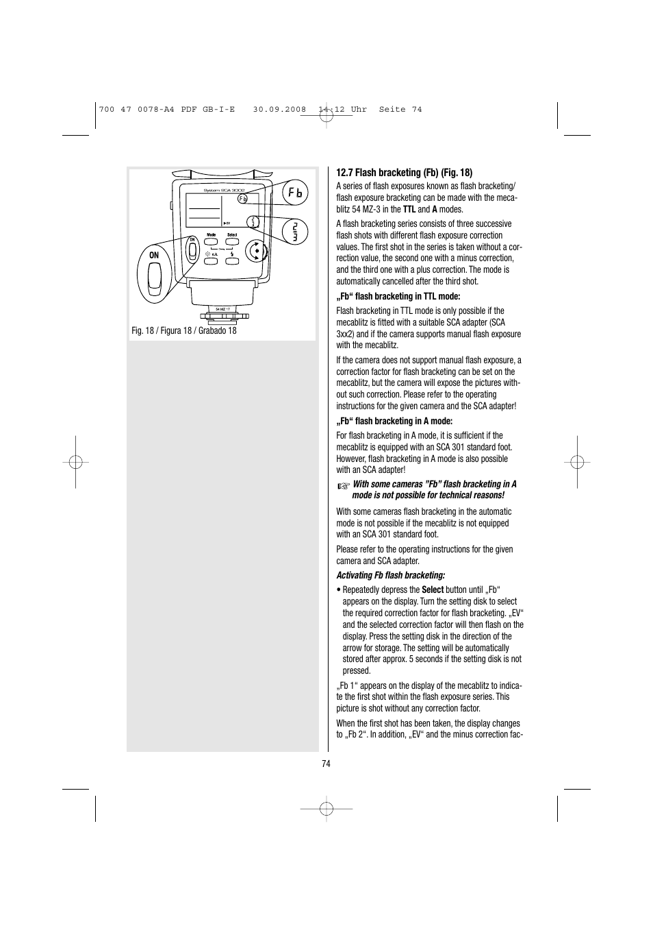 Metz Mecablitz 54 MZ-3 User Manual | Page 74 / 122
