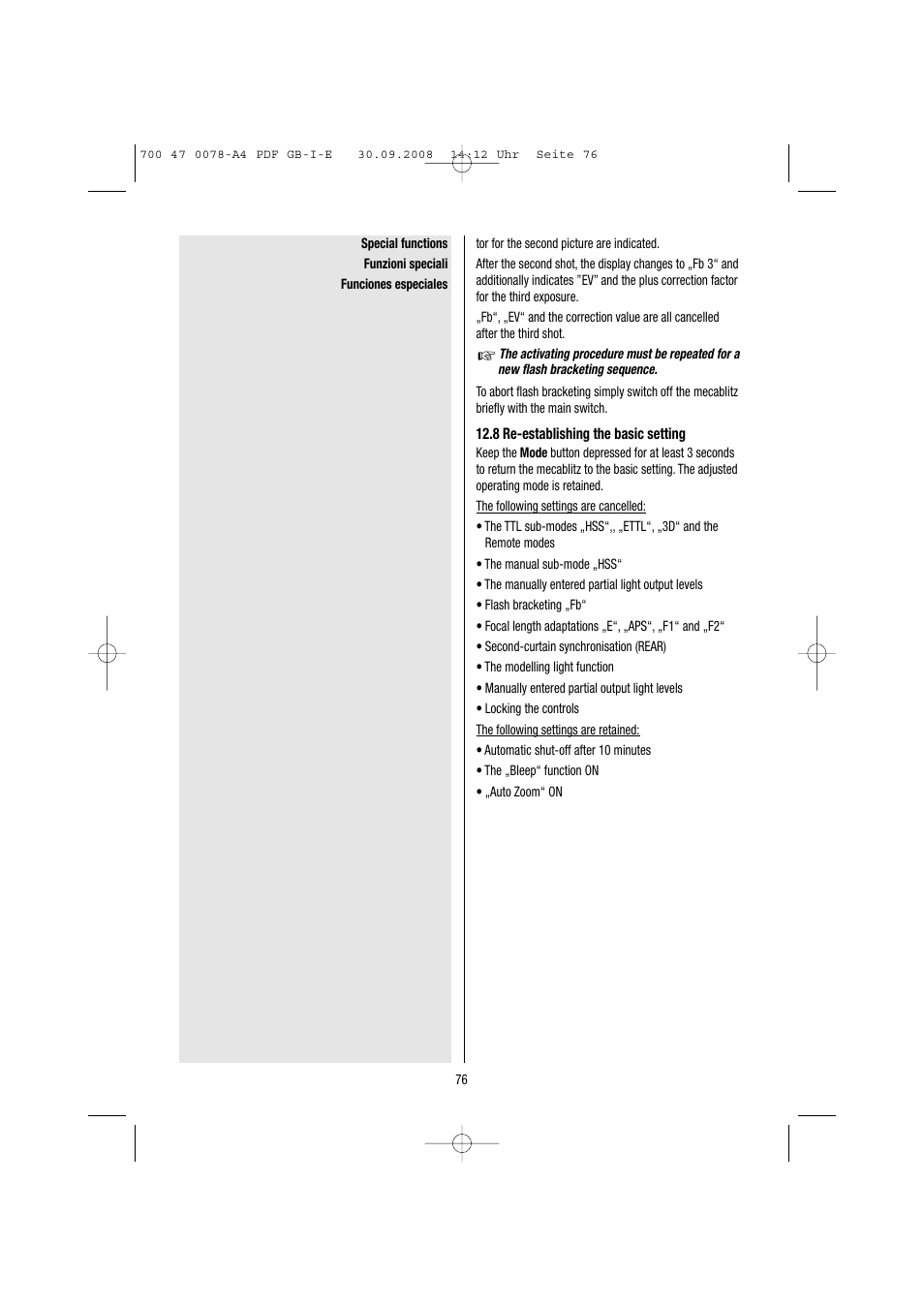 Metz Mecablitz 54 MZ-3 User Manual | Page 76 / 122