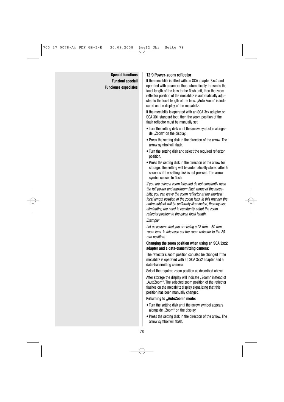 Metz Mecablitz 54 MZ-3 User Manual | Page 78 / 122