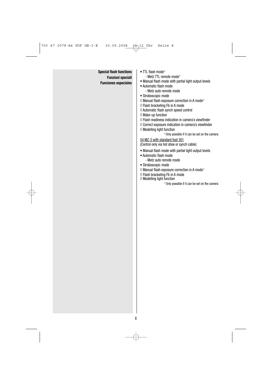 Metz Mecablitz 54 MZ-3 User Manual | Page 8 / 122