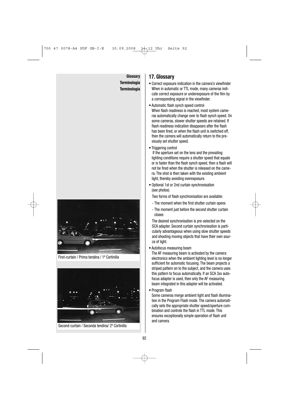 Glossary | Metz Mecablitz 54 MZ-3 User Manual | Page 92 / 122