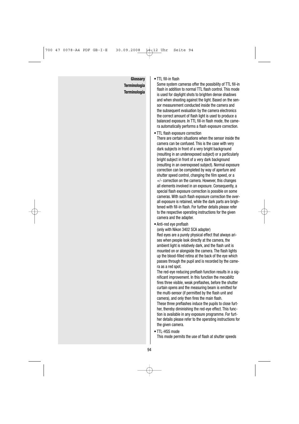 Metz Mecablitz 54 MZ-3 User Manual | Page 94 / 122