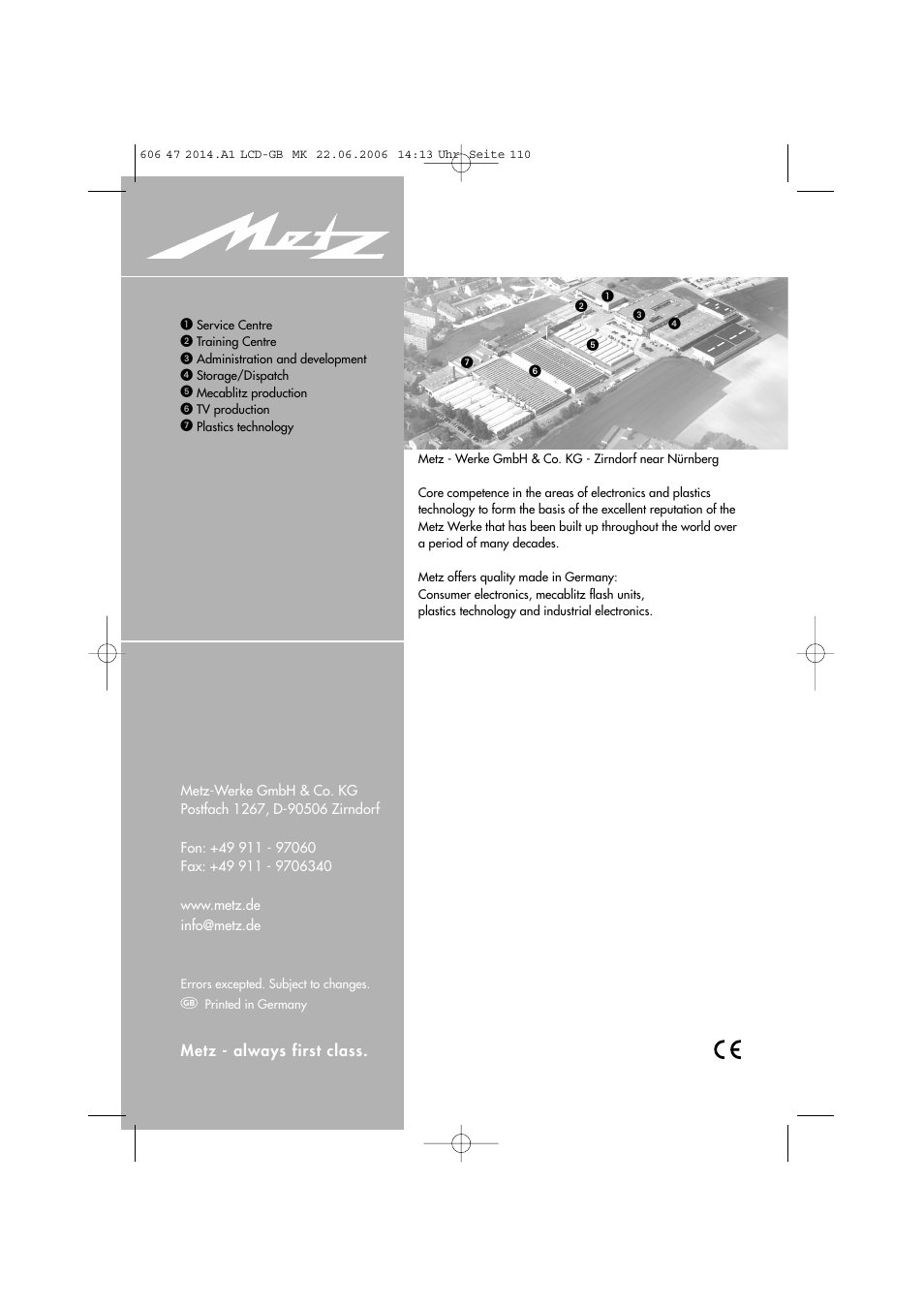 Metz LCD-TV User Manual | Page 110 / 110
