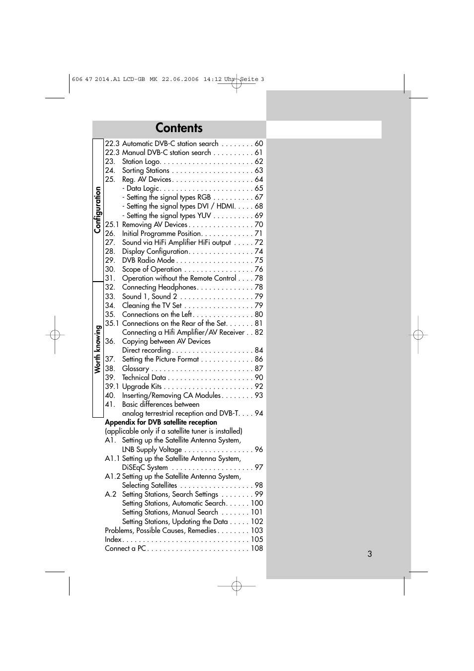 Metz LCD-TV User Manual | Page 3 / 110