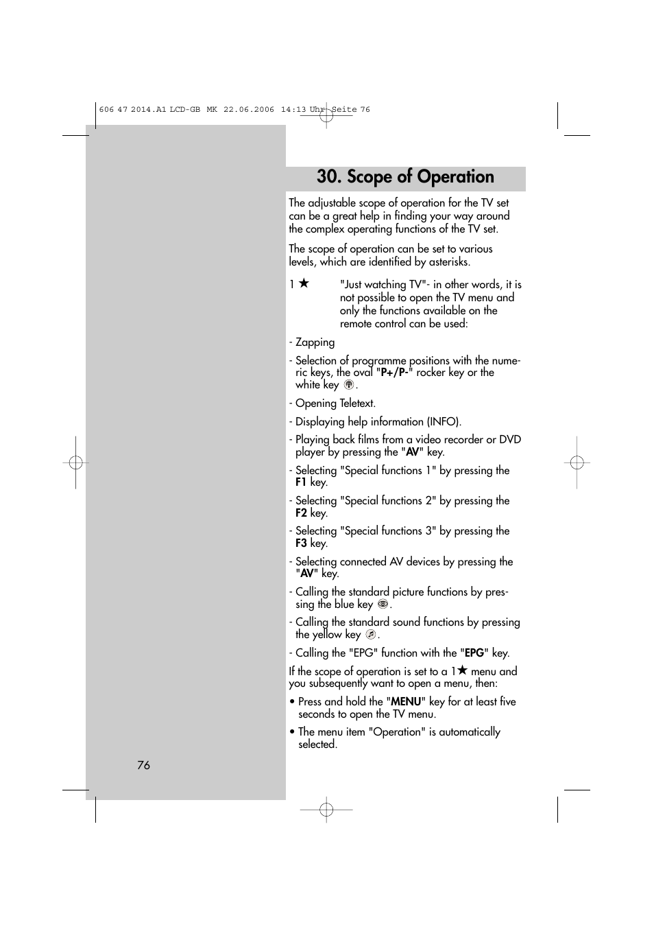 Scope of operation | Metz LCD-TV User Manual | Page 76 / 110