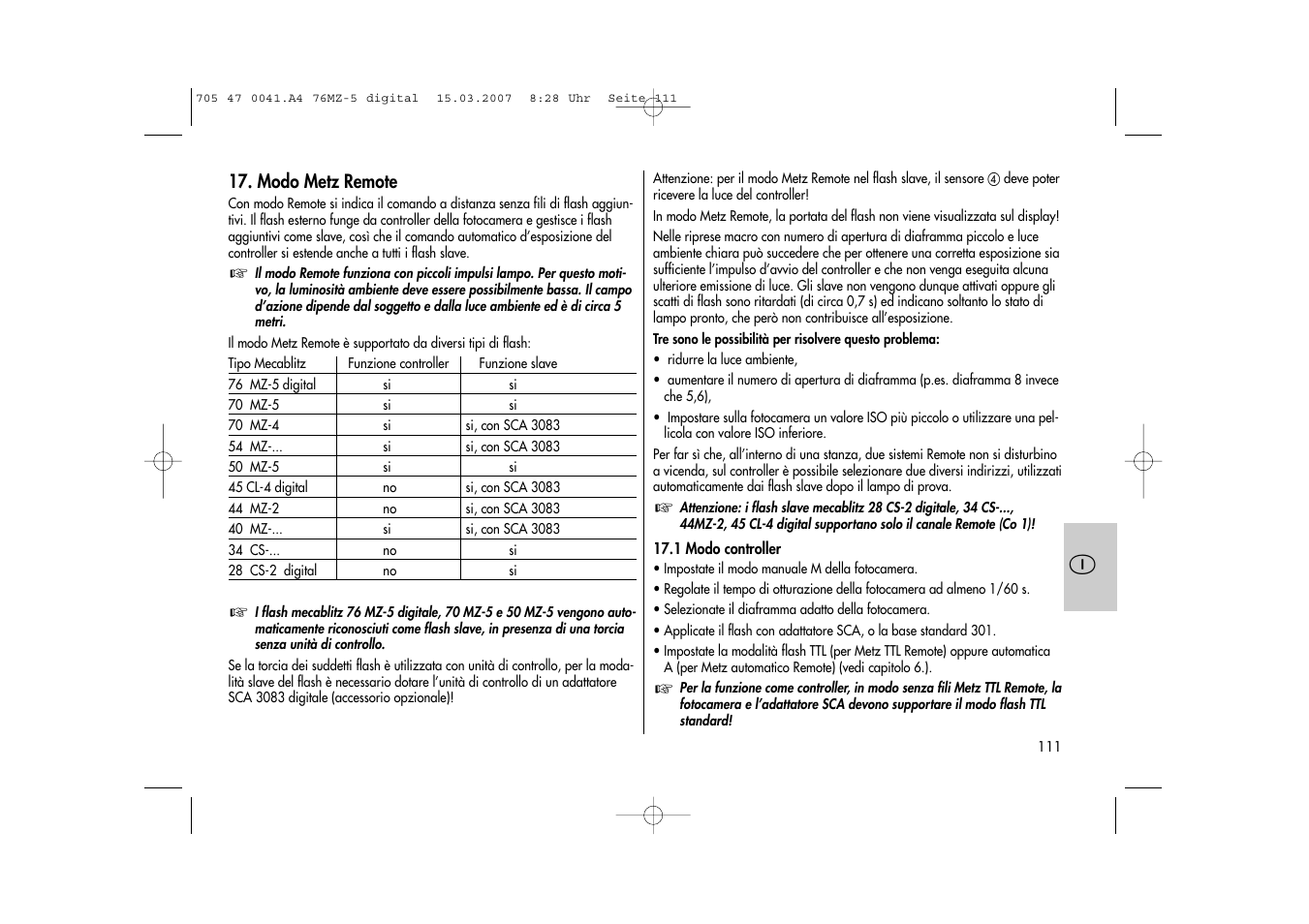 Metz 76 MZ-5 User Manual | Page 111 / 148