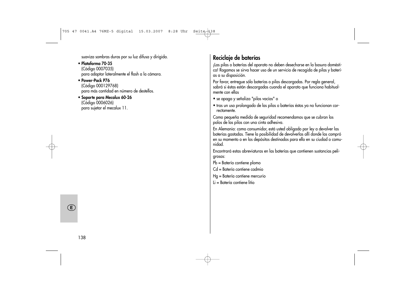 Metz 76 MZ-5 User Manual | Page 138 / 148